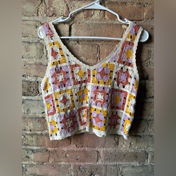 Rebellion Multicolor Crochet Tank Top - Picture 2 of 4